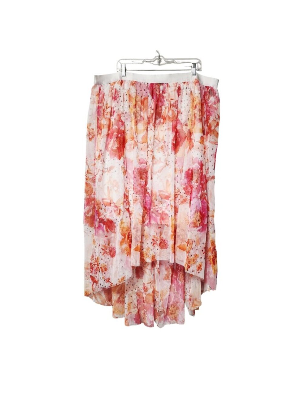 C Wonder By Christian Siriano Floral High-Low Midi Skirt Size 2X Multicolor